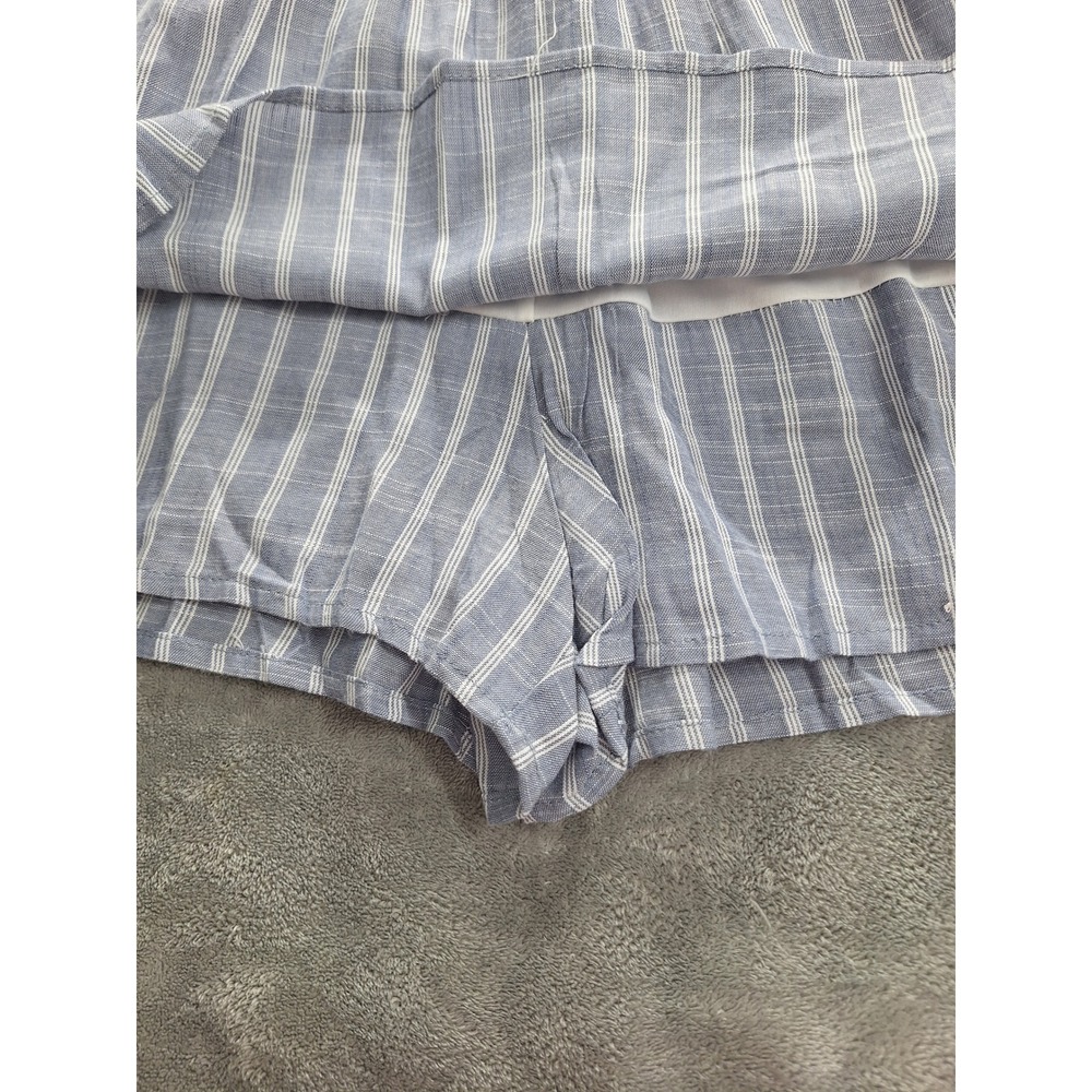 Indulge Blue White Striped Smocked‎ Romper Puff Sleeve Cottagecore Small NEW - Picture 7 of 7